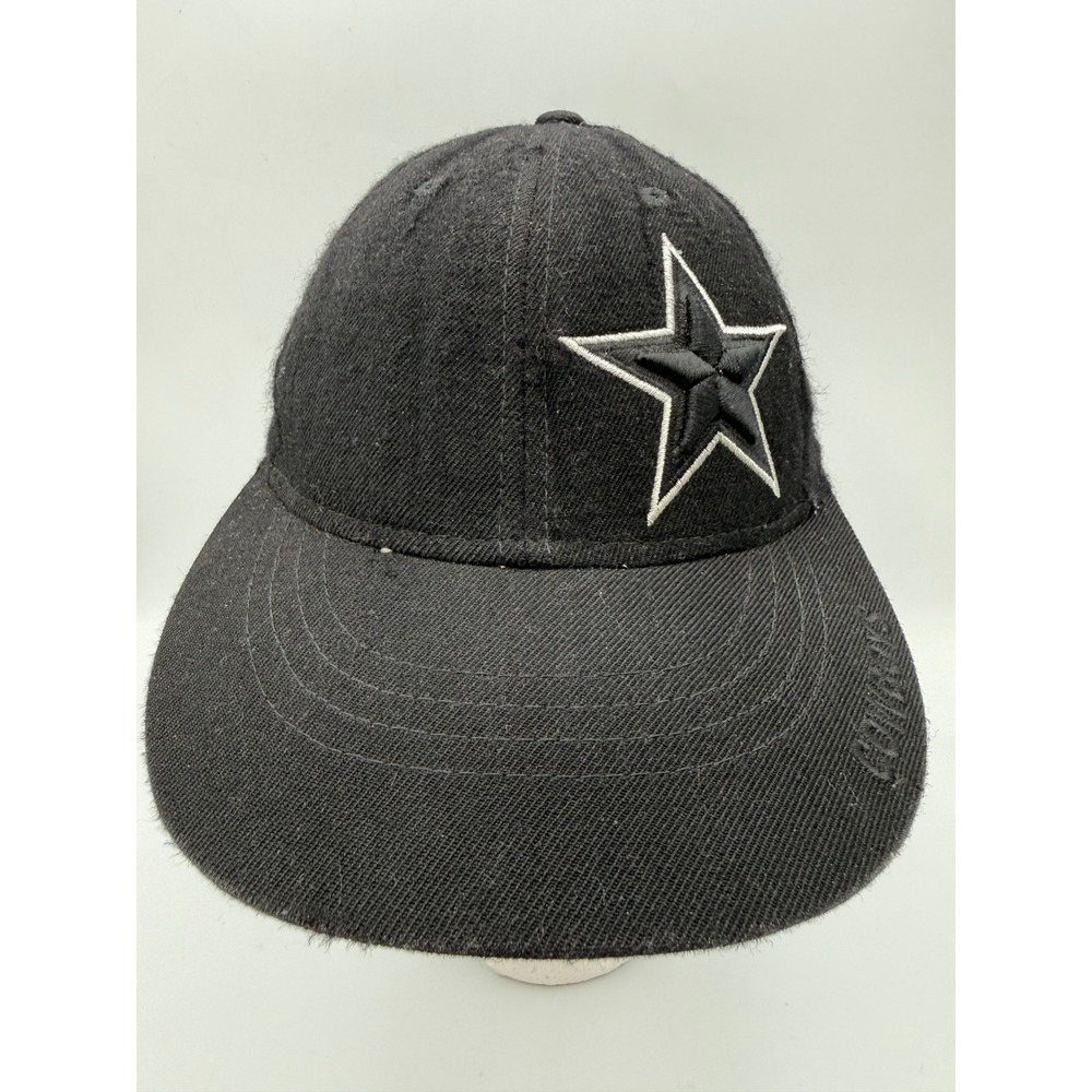 Dallas Cowboys Reebok NFL Fitted Hat Black 100% Wool Star Logo Size 7 3/8 - Picture 2 of 9
